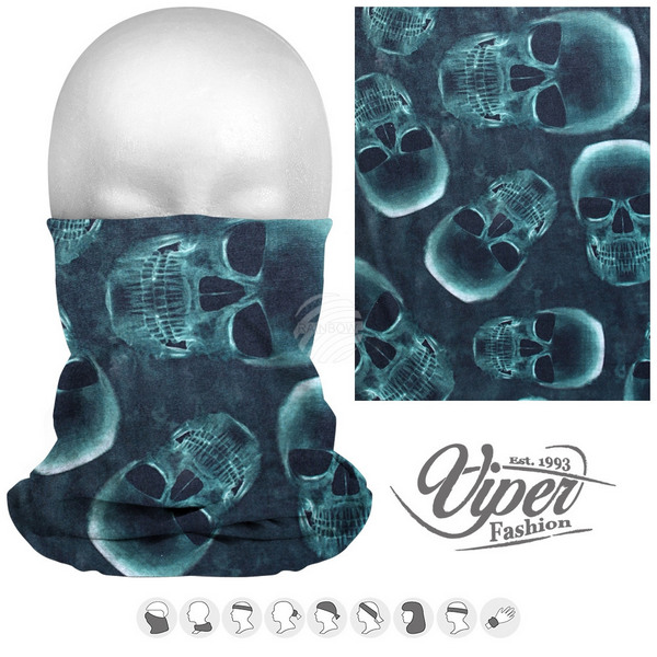 Viper Fashion 9in1 Multipurpose Microfiber Tube Scarf, Skulls